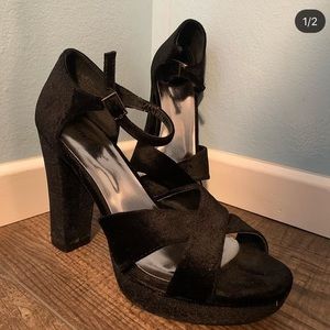 Black Velvet Heels